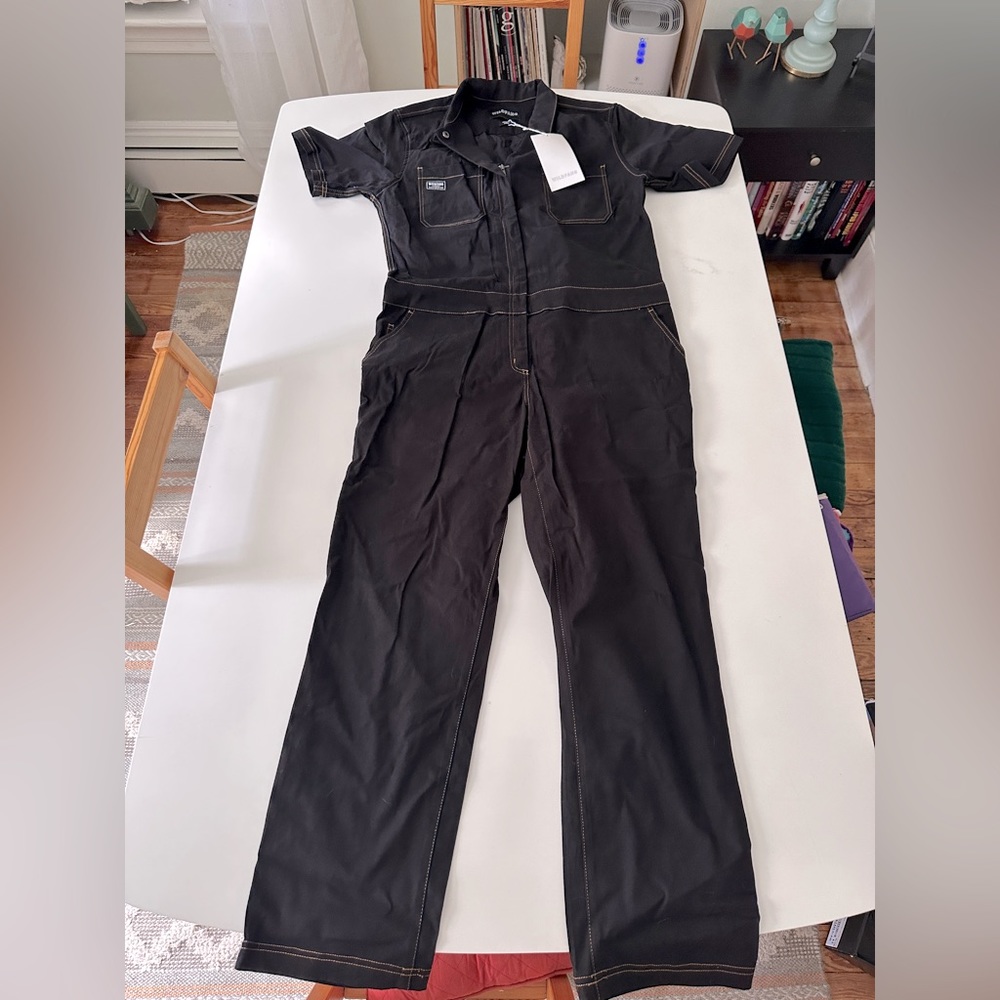 Wildfang Essential Coverall, black denim, size Large, never worn!